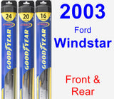 Front & Rear Wiper Blade Pack for 2003 Ford Windstar - Hybrid