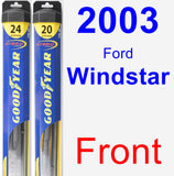 Front Wiper Blade Pack for 2003 Ford Windstar - Hybrid