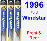 Front & Rear Wiper Blade Pack for 1996 Ford Windstar - Hybrid