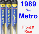 Front & Rear Wiper Blade Pack for 1989 Geo Metro - Hybrid