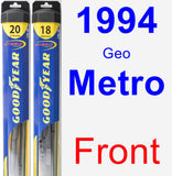 Front Wiper Blade Pack for 1994 Geo Metro - Hybrid