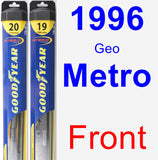Front Wiper Blade Pack for 1996 Geo Metro - Hybrid