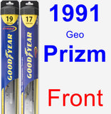 Front Wiper Blade Pack for 1991 Geo Prizm - Hybrid