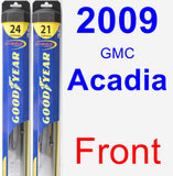 Front Wiper Blade Pack for 2009 GMC Acadia - Hybrid