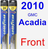 Front Wiper Blade Pack for 2010 GMC Acadia - Hybrid