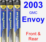 Front & Rear Wiper Blade Pack for 2003 GMC Envoy - Hybrid