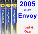 Front & Rear Wiper Blade Pack for 2005 GMC Envoy - Hybrid