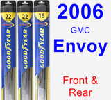 Front & Rear Wiper Blade Pack for 2006 GMC Envoy - Hybrid