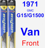 Front Wiper Blade Pack for 1971 GMC G15/G1500 Van - Hybrid