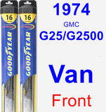 Front Wiper Blade Pack for 1974 GMC G25/G2500 Van - Hybrid