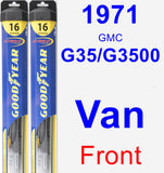 Front Wiper Blade Pack for 1971 GMC G35/G3500 Van - Hybrid