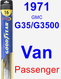 Passenger Wiper Blade for 1971 GMC G35/G3500 Van - Hybrid