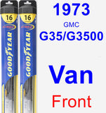 Front Wiper Blade Pack for 1973 GMC G35/G3500 Van - Hybrid