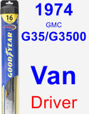 Driver Wiper Blade for 1974 GMC G35/G3500 Van - Hybrid