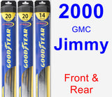 Front & Rear Wiper Blade Pack for 2000 GMC Jimmy - Hybrid