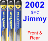 Front & Rear Wiper Blade Pack for 2002 GMC Jimmy - Hybrid