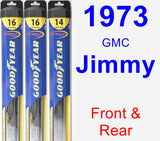 Front & Rear Wiper Blade Pack for 1973 GMC Jimmy - Hybrid