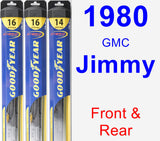 Front & Rear Wiper Blade Pack for 1980 GMC Jimmy - Hybrid