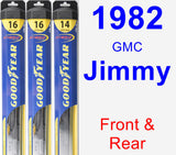 Front & Rear Wiper Blade Pack for 1982 GMC Jimmy - Hybrid