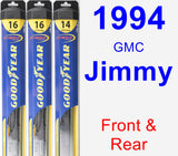 Front & Rear Wiper Blade Pack for 1994 GMC Jimmy - Hybrid