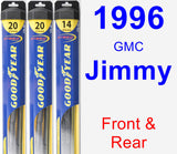 Front & Rear Wiper Blade Pack for 1996 GMC Jimmy - Hybrid