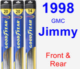 Front & Rear Wiper Blade Pack for 1998 GMC Jimmy - Hybrid