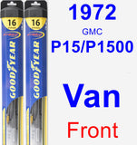 Front Wiper Blade Pack for 1972 GMC P15/P1500 Van - Hybrid