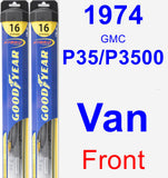 Front Wiper Blade Pack for 1974 GMC P35/P3500 Van - Hybrid