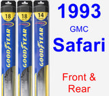 Front & Rear Wiper Blade Pack for 1993 GMC Safari - Hybrid