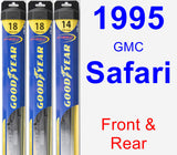 Front & Rear Wiper Blade Pack for 1995 GMC Safari - Hybrid