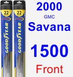 Front Wiper Blade Pack for 2000 GMC Savana 1500 - Hybrid