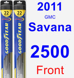 Front Wiper Blade Pack for 2011 GMC Savana 2500 - Hybrid