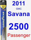 Passenger Wiper Blade for 2011 GMC Savana 2500 - Hybrid