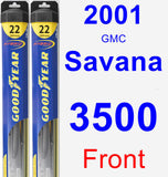 Front Wiper Blade Pack for 2001 GMC Savana 3500 - Hybrid