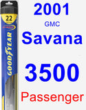 Passenger Wiper Blade for 2001 GMC Savana 3500 - Hybrid