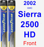 Front Wiper Blade Pack for 2002 GMC Sierra 2500 HD - Hybrid