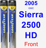 Front Wiper Blade Pack for 2005 GMC Sierra 2500 HD - Hybrid