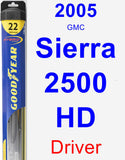 Driver Wiper Blade for 2005 GMC Sierra 2500 HD - Hybrid