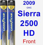 Front Wiper Blade Pack for 2009 GMC Sierra 2500 HD - Hybrid