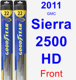 Front Wiper Blade Pack for 2011 GMC Sierra 2500 HD - Hybrid