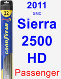 Passenger Wiper Blade for 2011 GMC Sierra 2500 HD - Hybrid