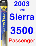 Passenger Wiper Blade for 2003 GMC Sierra 3500 - Hybrid