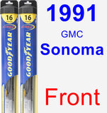 Front Wiper Blade Pack for 1991 GMC Sonoma - Hybrid