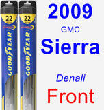 Front Wiper Blade Pack for 2009 GMC Sierra - Hybrid