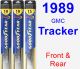 Front & Rear Wiper Blade Pack for 1989 GMC Tracker - Hybrid