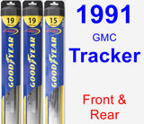 Front & Rear Wiper Blade Pack for 1991 GMC Tracker - Hybrid