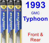 Front & Rear Wiper Blade Pack for 1993 GMC Typhoon - Hybrid