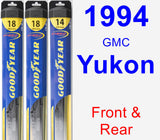 Front & Rear Wiper Blade Pack for 1994 GMC Yukon - Hybrid