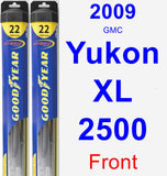 Front Wiper Blade Pack for 2009 GMC Yukon XL 2500 - Hybrid
