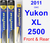 Front & Rear Wiper Blade Pack for 2011 GMC Yukon XL 2500 - Hybrid